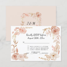 RSVP Terra Cotta Roze Aquarel Bloemige Bruiloft