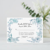 RSVP Terra Cotta Roze Aquarel Bloemige Trouw Kaart (Staand voorkant)