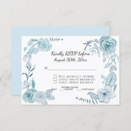 RSVP Terra Cotta Roze Waterverf Bloemige Trouw Kaart