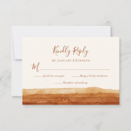 RSVP Terracotta Abstracte woestijnbruiloft Kaartje