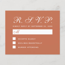 RSVP Terracotta Brown Budget Wedding Response Kaar