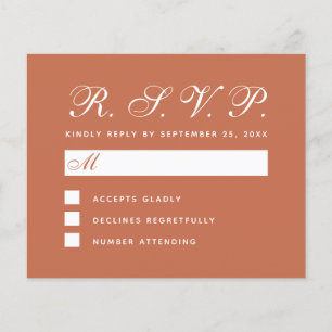 RSVP Terracotta Brown Budget Wedding Response Kaar