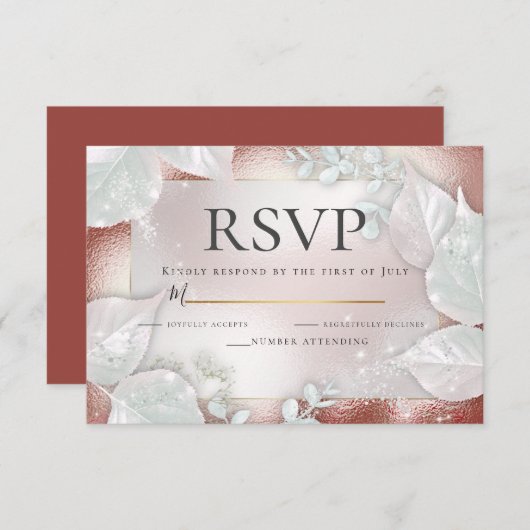 RSVP | Terracotta Pearl Shimmer Kaart (Voorkant / Achterkant)