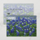 RSVP Texas Bluebonnets Foto op zwarte Kaarten (Voorkant / Achterkant)