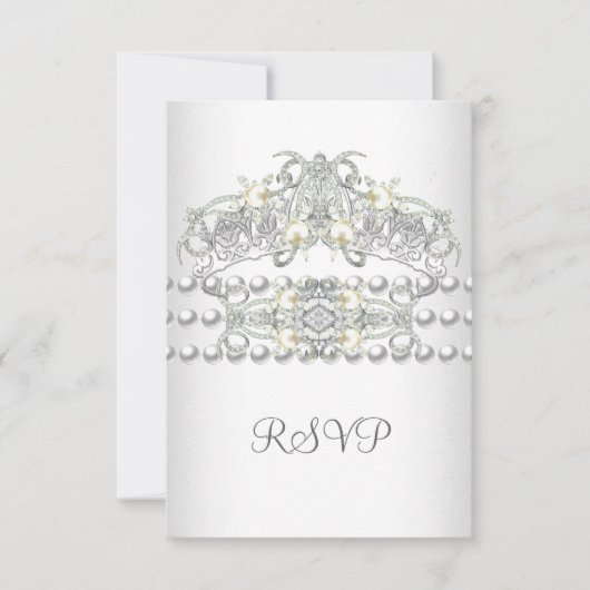 RSVP Tiara Silver White Pearl Diamond (Voorkant)