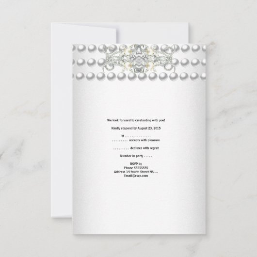 RSVP Tiara Silver White Pearl Diamond (Achterkant)