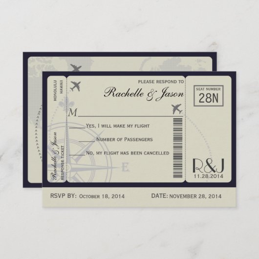 RSVP Ticket Airlines (Voorkant / Achterkant)