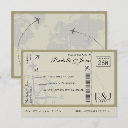 RSVP Ticket Airlines Kaart (Voorkant / Achterkant)