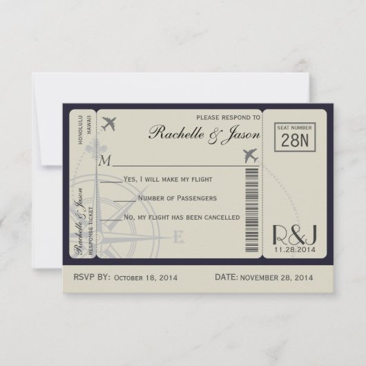 RSVP Ticket Airlines Kaartje (Voorkant)