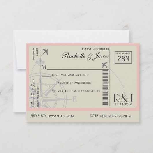 RSVP Ticket Airlines Kaartje (Voorkant)