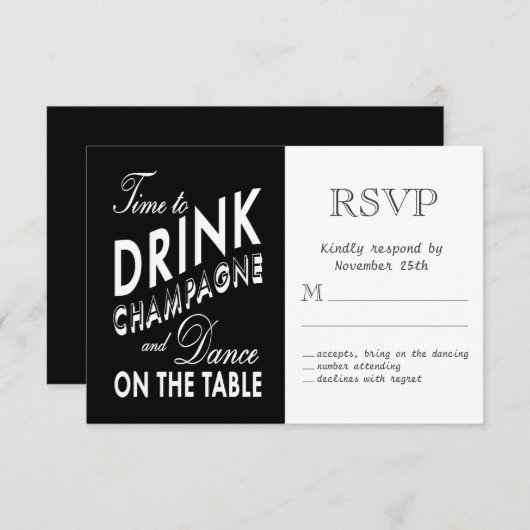 RSVP - Tijd om Champagne te Drinken (Voorkant / Achterkant)