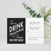 RSVP - Tijd om Champagne te Drinken Kaartje (Staand voorkant)