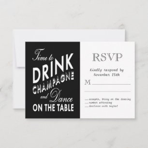 RSVP - Tijd om Champagne te Drinken Kaartje