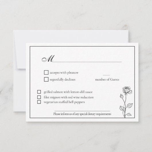 RSVP Timeless Bloom met menu (Achterkant)