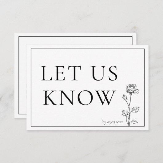 RSVP Timeless Bloom met menu (Voorkant / Achterkant)