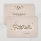 RSVP-touw voor altijd met bloemen Kaart (Voorkant / Achterkant)