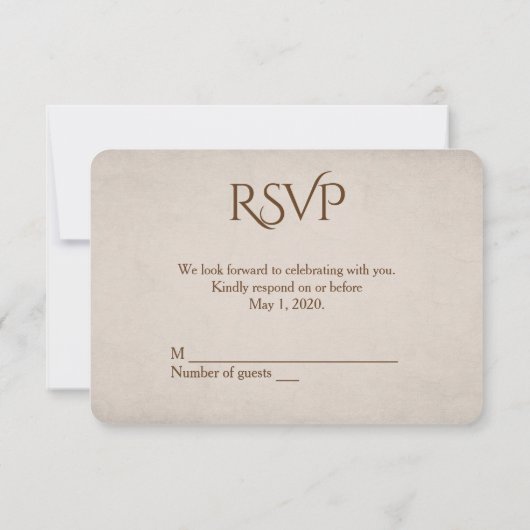 RSVP-touw voor altijd met bloemen Kaart (Achterkant)