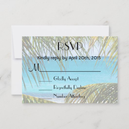 RSVP Tropical Beach ingelijst met palmvelden (Achterkant)