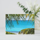 RSVP Tropical Beach ingelijst met palmvelden Kaartje (Staand voorkant)