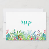RSVP Tropical Flowers & Modern Typografie Kaart (Achterkant)
