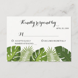 RSVP Tropical Wedding Card sjabloon