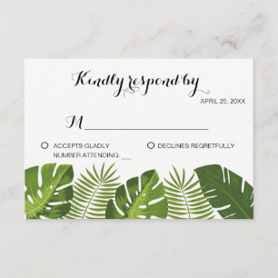 RSVP Tropical Wedding Card sjabloon