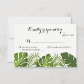 RSVP Tropical Wedding Card sjabloon (Voorkant)