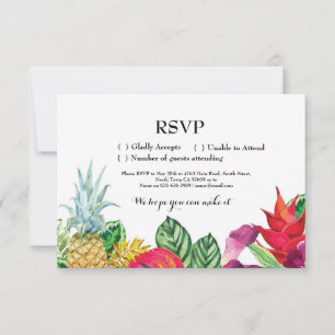 RSVP Trouw Aloha Tropische Kaarten Uitnodigingen L