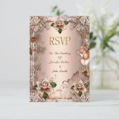 RSVP Trouw Beige Crème Gouden Rozen Set (Staand voorkant)