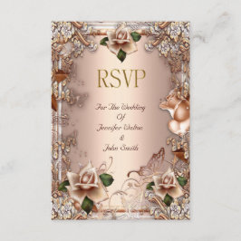 RSVP Trouw Beige Crème Gouden Rozen Set