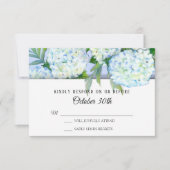 RSVP Trouw Bloemen Hydrangea Art Periwinkle Blauw Kaart (Voorkant)