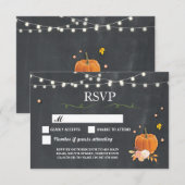 RSVP Trouw Bruiloft Rustieke Krijt Pompoen Reactie Kaart (Voorkant / Achterkant)