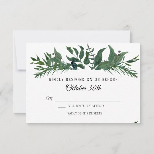 RSVP Trouw Emerald Forest Loof Bladeren Kaart (Voorkant)