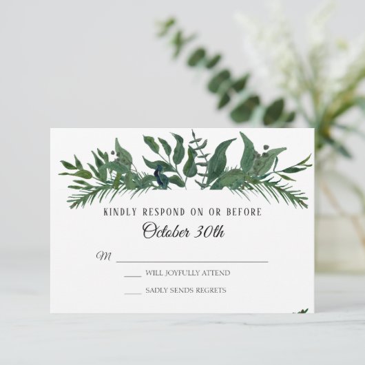 RSVP Trouw Emerald Forest Loof Bosblad Bladeren Kaart (Staand voorkant)