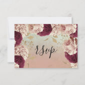 RSVP Trouw Glitter Bruidsroos Goud Krans Blauw (Achterkant)