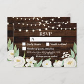 RSVP Trouw Houten Kaarten Rustieke Bloemen Uitnodi (Voorkant / Achterkant)