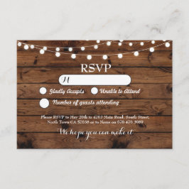 RSVP Trouw Houten Kaarten Rustieke Lichten Uitnodi