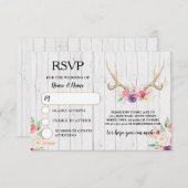 RSVP Trouw Rustieke Geweien Herten Kaarten Uitnodi (Voorkant / Achterkant)