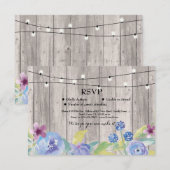 RSVP Trouw Rustieke Hout Bloemkaarten Uitnodiginge Kaart (Voorkant / Achterkant)