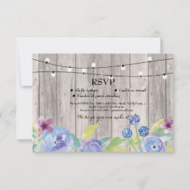 RSVP Trouw Rustieke Hout Bloemkaarten Uitnodiginge Kaart