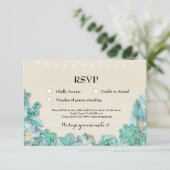 RSVP Trouw Rustieke Mint Succulenten Kaarten Uitno (Staand voorkant)
