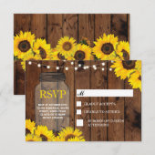 RSVP Trouw Rustieke Pot Zonnebloemen Reactiekaarte Kaart (Voorkant / Achterkant)