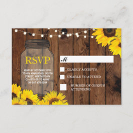 RSVP Trouw Rustieke Pot Zonnebloemen Reactiekaarte Kaart