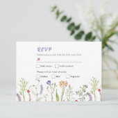 RSVP Trouw Wildflower Bloemenditsy Kaart (Staand voorkant)