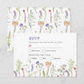 RSVP Trouw Wildflower Bloemenditsy Kaart (Voorkant / Achterkant)