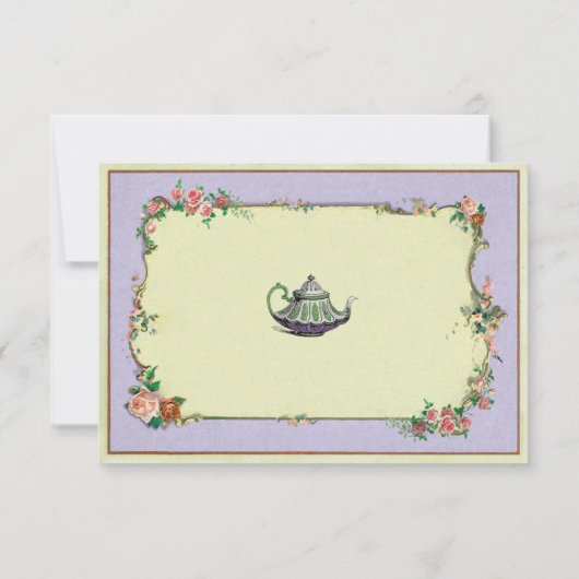 RSVP Trouw Wonderland Theepot Paarse Bloemen Kaart (Achterkant)