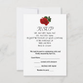 RSVP Trouw Zwart Witte Smoking Diep Rode Roos Kaartje (Achterkant)
