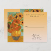 RSVP-trouwacceptatiekaart, van gogh-zonnebloemen Uitnodiging Briefkaart (Voorkant / Achterkant)