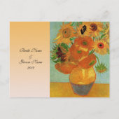 RSVP-trouwacceptatiekaart, van gogh-zonnebloemen Uitnodiging Briefkaart (Achterkant)