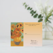 RSVP-trouwacceptatiekaart, van gogh-zonnebloemen Uitnodiging Briefkaart (Staand voorkant)